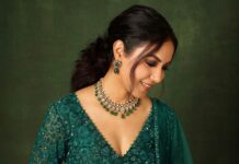 Ritu Varma Instagram - Felt like a 🧜🏼‍♀️ Outfit @mishruofficial @msanumolu Jewellery @akoyajewels MUA @makeupartist_arti Hair @itz_rajesh24 Photography @pranav.foto