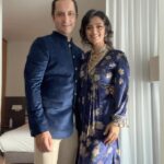 Roshni Chopra Instagram – A little extra proud of @sidakumar as Agra premieres at @festivaldecannes 💙🧿✨ 

Wearing @printsbyradhika 
And  heirloom jewelry from our grandmoms 💎

#yoodleefilms #cannes2023 #cannesfilmfestival #cannes Cannes, Festival De Cannes