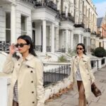 Roshni Chopra Instagram - Trench coats have entered the chat 🧥❤️ Trench @burberry Striped knit @hm Leather leggings @zara Boots @mango #ootd #autumnfashion #winterstyle #london #shotoniphone14pro
