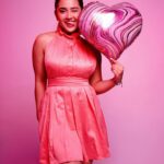 Roshni Walia Instagram - Cringy caption 🚨 How I wished you on Valentine’s Day 🤪💓💞💗💖 . . . . #hearts #valentines #valentineday #cute #ootd #potd #pink #dress 💖 . . 💃- @the_clothingfactory @zaamo.official 📍 @madstudioofficial 📷 @ronakza143 🔚