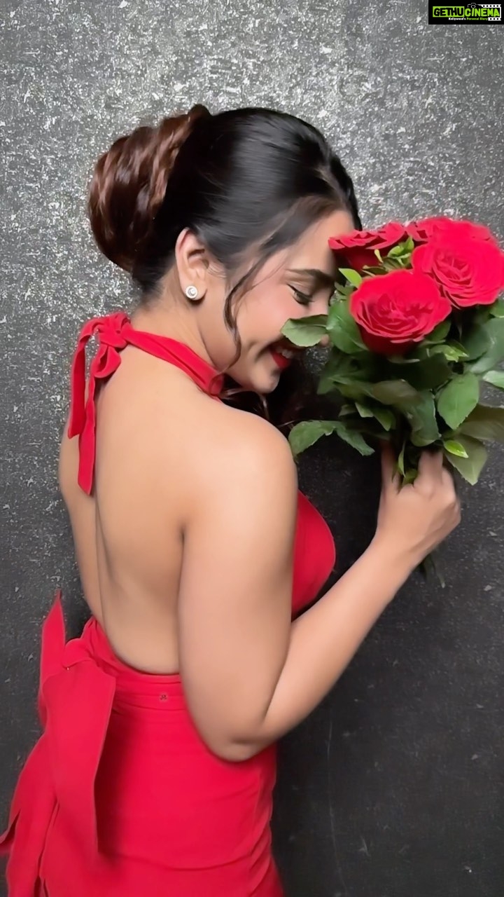 Roshni Walia Instagram - Will you be my valentine ❤️? . . . . . #outfit - @the_clothingfactory @zaamo.official 📍 . . . . #valentines #valentineday #red #explore #foryou #trending #reelitfeelit #roses #reelkarofeelkaro #roshniwalia 🔚