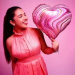 Roshni Walia Instagram - Cringy caption 🚨 How I wished you on Valentine’s Day 🤪💓💞💗💖 . . . . #hearts #valentines #valentineday #cute #ootd #potd #pink #dress 💖 . . 💃- @the_clothingfactory @zaamo.official 📍 @madstudioofficial 📷 @ronakza143 🔚