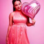 Roshni Walia Instagram - Cringy caption 🚨 How I wished you on Valentine’s Day 🤪💓💞💗💖 . . . . #hearts #valentines #valentineday #cute #ootd #potd #pink #dress 💖 . . 💃- @the_clothingfactory @zaamo.official 📍 @madstudioofficial 📷 @ronakza143 🔚