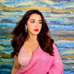 Roshni Walia Instagram - Desi barbie in the house 🥹💓 . . Outfit by - @the_adhya_designer . . . #pink #saree #desi #barbie #pinksaree #insta #roshniwalia #cute 🔚 India