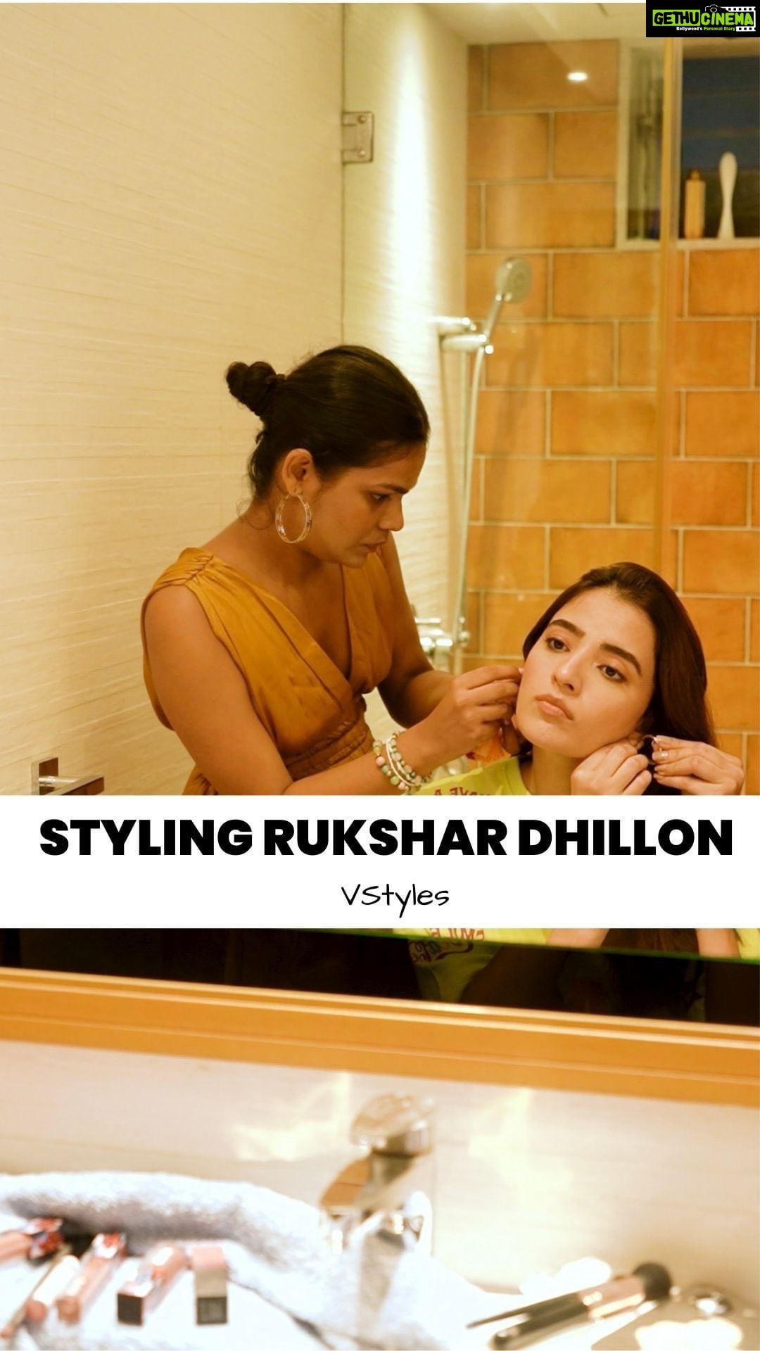 Rukshar Dhillon Instagram - V-Styles Episode 5: The gorgeous @rukshardhillon12 š I was in a mood for vintage, very classy very aesthetic and a contrasting look which is vibrant and sporty. So thatās exactly what I did. This isnāt her usual style but I think she looks absolutely amazing! Outfit 1: Vintage - We went for a green sweater with a green printed slit skirt. A necklace with white drops and a pair of classic black boots. Outfit 2: A neon coord set with a statement earring, very poppy and out there! Which look did you like better? Make and hair by @makeup_hairbynidhi Shot and edited by @mohitpanwarofficial . . . . . . . . . #VStyles #vasundharadaga #stylingvideo #vintagelook #sportylook #vibrantlook #stylingrukshar #rukshardhillon #fashionableoutfits #stylingaestheics #comceptualisation #explorepage #reelitfeelit #reelkarofeelkaro