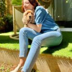 Rukshar Dhillon Instagram - The only sunshine I need♥️ My Champstar🐾 Also credits to our momma @raminder_11 for these amazing pictures♥️ #champ #pooch #dogsofinstagram #sunshine #love #mybaby Bangalore, India