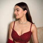 Rukshar Dhillon Instagram - We can buy our own diamonds All that is needed from you, is a heart full of love. Happy Valentines Day to all of you♥️ Styled by- @stylebymish Hair- @minisingh11_ Make up- @bridalmakeupbynidhithakkar Wearing- @richajaisinghanilabel Jewellery- @akoyajewels