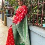 Rupa Sri Instagram - Festival outfit🥻❤️💚 @ashas_womens_collection thank you for the beautiful saree collection!💖