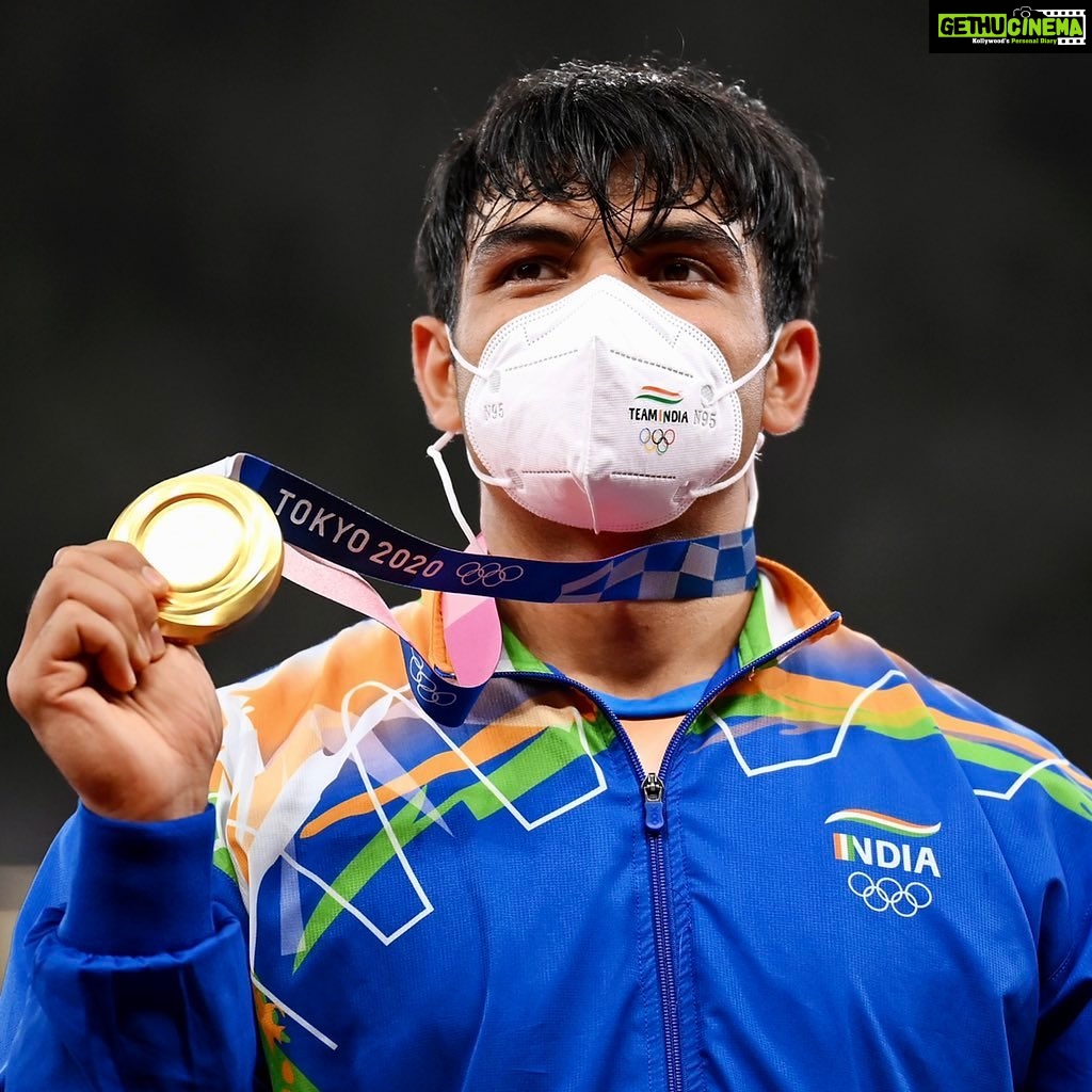 S. S. Rajamouli Instagram - A dream of Gold. A dream of 130 crore Indians. A dream fulfilled yet again! Kudos Neeraj Chopra for winning #OlympicGold in athletics… A massive moment for the Nation 👏🏻👏🏻👏🏻 JAI HIND.🇮🇳🇮🇳🇮🇳 #India #tokyoolympics