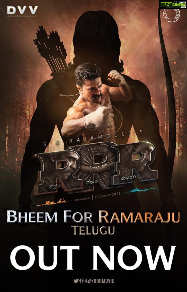 S. S. Rajamouli Instagram - If there is anyone who can describe my Ramaraju @AlwaysRamCharan in the best way, it can only be my Bheem @jrntr .. Here it is... Introducing Ramaraju to you... @ajaydevgn @aliaabhatt @oliviakmorris @rrrmovie @dvvmovies #BheemforRamaraju #RRRMovie