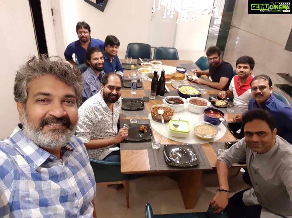 S. S. Rajamouli Instagram - With Vamshi and Sukku's initiative, met at Vamshi's place. Had a great gala time. Can never forget Shiva's and Harish's stories and oneliners. All of us were laughing till 4 in the morning.