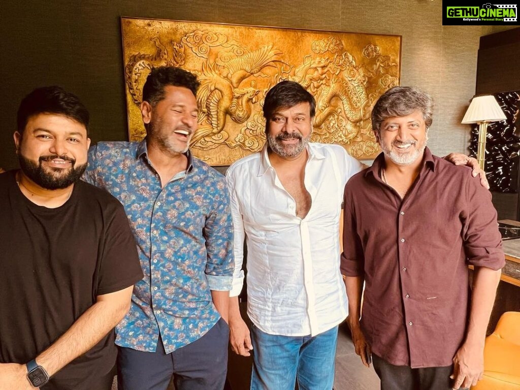 S. Thaman Instagram - Yayyyy !! ❤️ THIS IS NEWS 🎬🧨💞 @prabhudevaofficial Will Be Choreographing An Atom Bombing Swinging Song For Our Boss @chiranjeevikonidela and @beingsalmankhan Gaaru What A High Seriously @directormohanraja Our Mighty #GodfatherMusic #Godfather This is GONNA LIT 🔥 THE Screens For Sure 😍