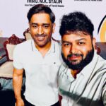 S. Thaman Instagram - MY MAN MY CRICKET GOD 🔥💣 OUR @mahi7781 It’s A dream Coming Really True Heart is jumping in Joy 🤩 Thanks dearest #MSDhoni U Made One Of Your Millions & Billions of Truest Fans Happy 🔥♥️ Thanks to Our Honourable Respected Cheif Minister Sir @mkstalin and Minister Dear brother @udhay_stalin Anna For making this Happen #IdhuNammaAatam #KallamNamadhe ♥️ #ThalaDhoni #Dhoni #MSD #DhoniArmy 🔥