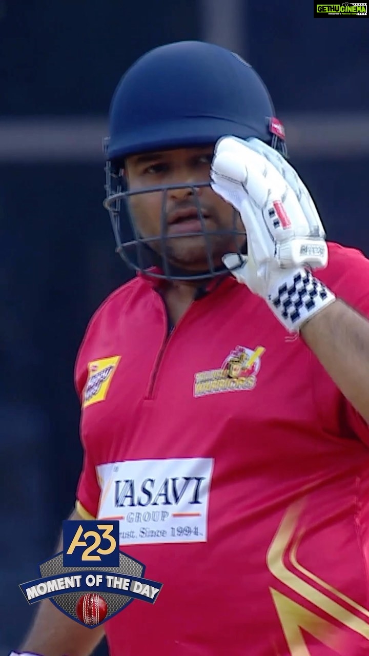 S. Thaman Instagram - Here is the “A23 Moment of the Day” of @musicthaman ,from the match between @chennairhinos_cclt20 and @teluguwarriors #CCL2023 #CelebrityCricketLeague #a23 #chalosaathkhelein #a23rummy #letsplavtogether #a23momentoftheday
