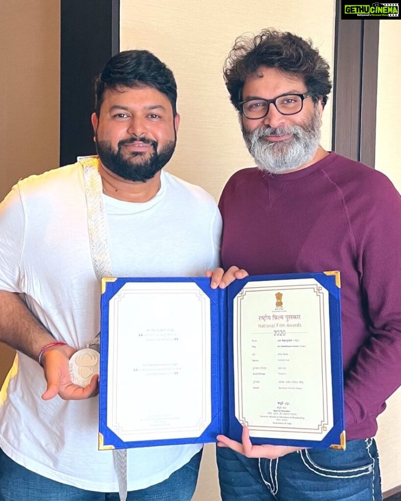 S. Thaman Instagram - With My Very Own dear Director My Philosopher The Brilliant & The Most Coolest Person On Planet Shri #trivikram Gaaru ❤ HE MADE IT FOR ME & We Are Here To Make U Hear More From Us in Future🏅🎹🎧 Respect & Love to u Dear Sir ✊ Thanks for Giving Us #AlaVaikunthapurramuloo