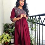 Sadhika Venugopal Instagram - Women's aliyacut kurthi,yoke full beads work sizes available from M to xxl For more collections check out @lepapillonkochi5 Le Papillon