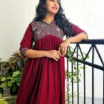 Sadhika Venugopal Instagram - Women's aliyacut kurthi,yoke full beads work sizes available from M to xxl For more collections check out @lepapillonkochi5 Le Papillon