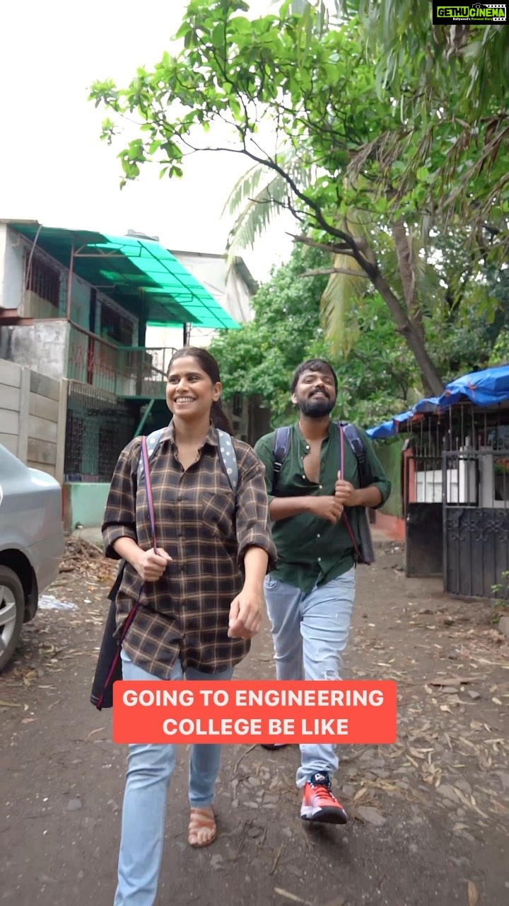 Sai Tamhankar Instagram - ENGINEERS, assemble and cry together in the comments😪 Watch marathi web series B.E.Rojgaar on @bhadipa youtube channel. #trending #engineering #engineer #saitamhankar #relatable #student #focusedindian