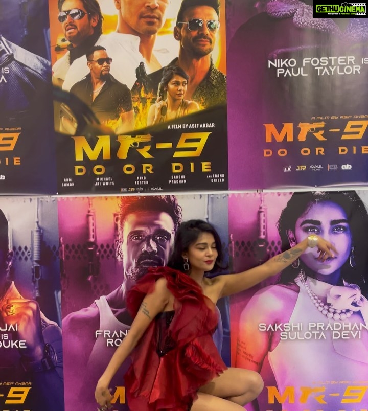 Sakshi Pradhan Instagram - #Posterlaunch #MR9 Do or Die at #Cannes #cannesfashionfestival #palaisdesfestivals πͺ¬π Beautiful Dress @gavinmiguelofficial stilettos @taoparis.in #cannesfilmfestival2023 #festivaldecannes #gratitude #Proudactor #hollywood #ActionFilm #sakshipradhan Cannes Film Festival