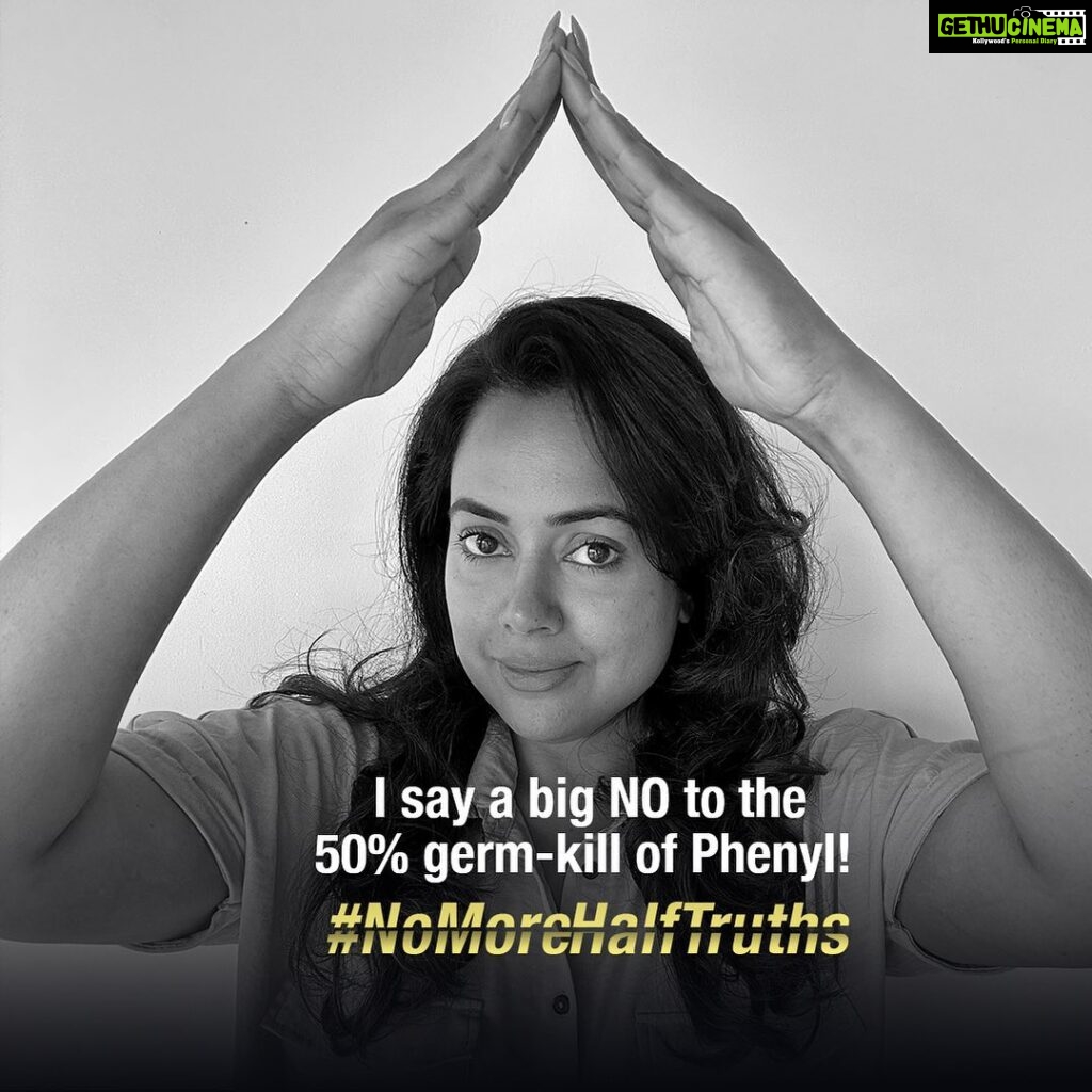 Sameera Reddy Instagram - Guys, I'm not settling for Phenyl's 50% germ-kill. Join me and let the world know about Phenyl's half-truth. Use the #NoMoreHalfTruths. Every time you use it, Lizol along with Akshaya Patra will clean a community kitchen or school floor, making it germ-free for hundreds of children! @lizolindia #NoMoreHalfTruths #Lizol #LizolIndia #TruthMatters #HonestHygiene #CleanFacts #SpotlessTruths #CleanLiving #AuthenticHygiene #NoMorePhenyl #SayNoToPhenyl #JoinUs #SpreadTheWord