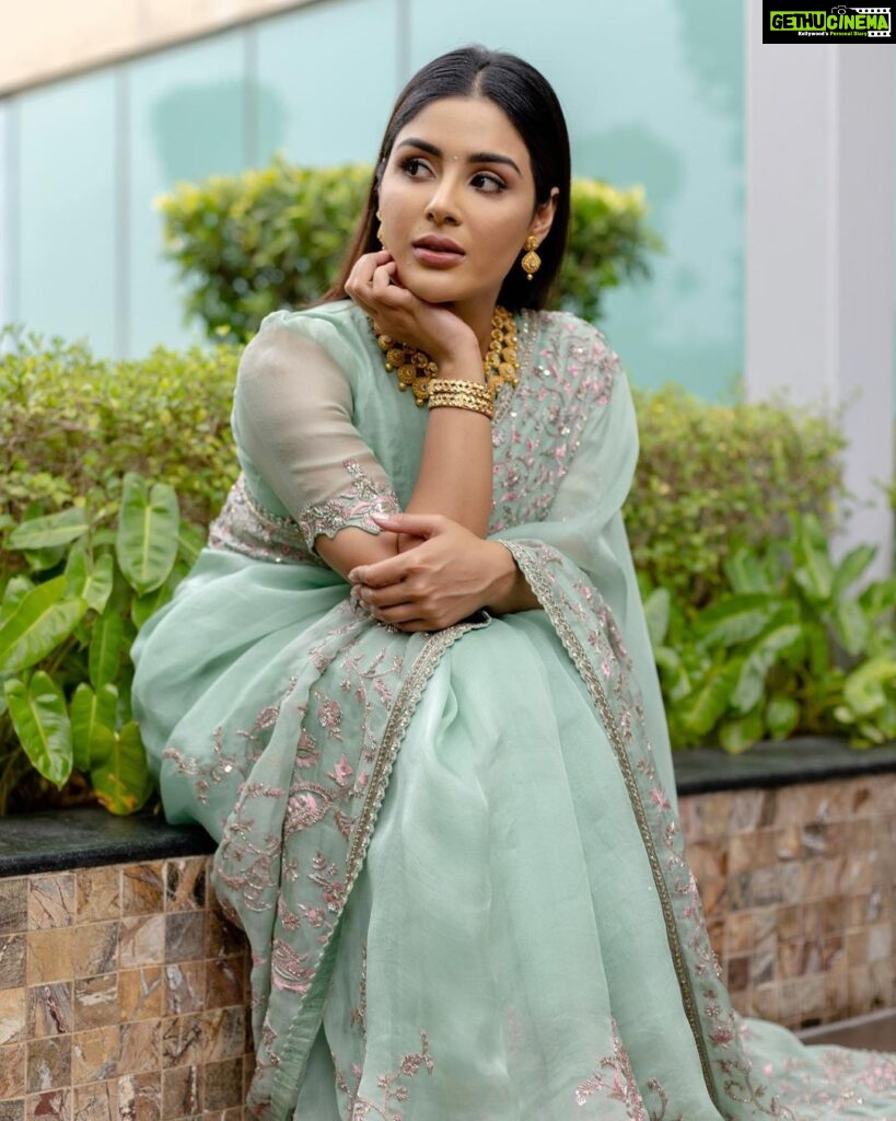 Samyuktha Instagram - A dreamer , That’s what she is ♥ M&H @chisellemakeupandhair Captured by @kiransaphotography Outfit @mrunalinirao Styling @openhousestudio.in Jewelry @surendrajewellery