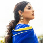 Samyuktha Instagram - Passion is ENERGY. Feel the power that comes from focusing on what excites you . Wearing @labelshireenshahana & @amrapalijewels . Styled by : @ruchi.munoth Makeup: @vishalcharanmakeuphair Hair: @divya.naik25 Photographed : @__suru #vaathi #vaathipromotions #sir #samyuktha #classic #livinglife #blue #desire