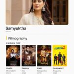 Samyuktha Instagram – With #Virupaksha set to release on 21st April and impressing everyone in her latest film with @dhanushkraja – #Vaathi – @iamsamyuktha_ who debuted on IMDb’s Popular Celebrity Feature this week at #9, has constanly proven her mettle in the industry through talent and hardwork 💛

Which is your favourite movie starring Samyuktha?👇

IMDb “Known for” is a space where you can find other notable work from your favourite artist all on their page on IMDb.com. As always, determined by fans! 💛

🎬:
Vaathi | Netflix
Kaduva | Prime Video, Disney+ Hotstar
Kalki | Zee5
Gaalipata 2 | Zee5