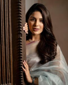 Samyuktha Instagram - Graze. Grandeur. Fire. Calm.
.
Wearing @tilfi_banaras @fineshinejewels 
.
Styled by: @ruchi.munoth assisted by @glintaesthetic 
Makeup : @vishalcharanmakeuphair 
Hair: @divya.naik25 
Clicked by : @kiransa 

#vaathi #vaathipromotions #sir 
#vaathicoming