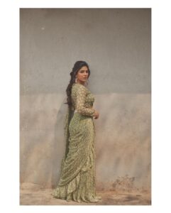 Samyuktha Instagram - 🌿 Wearing : @seharrebysahitheereddy @sheetalzaveribyvithaldas Styled by: @ruchi.munoth ; @niha__varma Makeup: @kalwon_beauty Hair: @savi.hair Photographer: @arifminhaz ; @thejaswitanneru