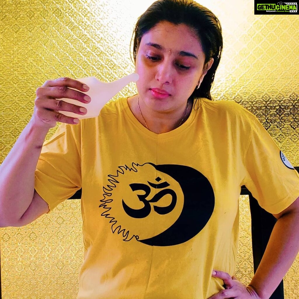 Samyuktha Varma Instagram - SHAT KRIYA- SIX YOGIC CLEANSING TECHNIQUES is also very important in yoga.(these techniques should b practised under guidence or supervision of an experienced teacher) JALA NETI& SUTRA NETI -Removes mucus & pollution from nasal passages -Relieves muscular tension of face - Calming soothing effect on brain -Alleviates anxiety, anger, depression - stimulates various nerve endings in the nose