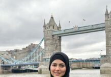 Sana Khan Instagram - Being Muslim is for all Day, Not just five times a day. Alhamdullilah for every blessing coz it Allah who can do anything and everything. May Allah keep us steadfast on our Deen🤲🏻 #sanakhan #anassaiyad #alhamdulillah #london #londonbridge Tower Bridge
