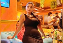 Sanam Shetty Instagram - Party or in life..know when to leave! 🖤 🖤 Pc @vivid_impressions__ Crystal choker - gift from my friend @harinesuress . Thanks sweety 🤗 #goodnight #wildwednesday #lbd #nightouts #partystyling