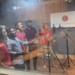Sandra Thomas Instagram - BTS from the recording session of ‘Thaanaro’ from ‘Nalla Nilavulla Rathri’ with the singers @baburajactor @jinjose1 @ganapathisp_official @sajincherukayil @ronydavidraj @nithin_george_official @sandrathomasofficial @wilsonjohnthomas @murphydevasy @nallanilavullarathri @midhunvdev @amal_mithu @dopemyn