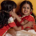 Sandra Thomas Instagram - April girls 📷:@pournami_mukesh_photography Outfit : @meenumjoseph Stylist : @joe_elize_joy Curator: @nivethithasanjay Assisted by : @sanliya_sabu Makeup : @zara___makeover Blouse stitched by : @edesignsbythasneem #birthdaytheme #traditionalwear #bengali #thankakolusu #supernaturalfamily #family #influencer #filmproducer #toddlerlife #twins #girls #lifeline #youtubers #grandchildren #daughters #lovequotes Maxxo Creative