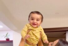 Sanjjanaa Instagram - Nothing feels as awesome as getting back home to your infant . Follow him on both Facebook and Instagram & show him some love . @princealarik . Baby dress from @conscious.label , Moms top @labelshiprabohara , Make up by @official_dermacol_india #sanjjanaa #sanjanagalrani #alarikpasha #sanjana #sanjjanaagalrani #huggies #pampers #indianactress #princealarik #indianmom #indiankids #indiankidswear #actressmomhustle #princealarik #indiancelebrity #indianceleb Karnataka, Bangalore