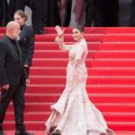 Sapna Choudhary Instagram - Debut at Cannes’2023 ✨ Dreams really do come true. It's been a long journey full of sweat, sacrifice, and determination, but it's all worth it. Thank you to everyone who made this possible. ♥️ Also, I am absolutely thrilled to have walked the red carpet in collaboration with @airfrance. Outfit : @bharti_aashna_official Styling: @itssapnachoudhary Mua: @achal_the_creative_artist #CannesFilmFestival2023 #Cannes2023 #CannesRedCarpet #RedCarpet #airfrance