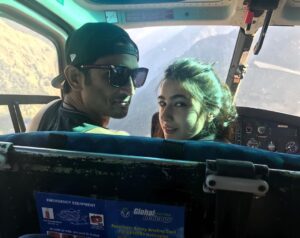Sara Ali Khan Instagram - On our way to Kedarnath for the first time. On my way to shoot for the first time. And I know neither are ever going to feel the same again. But somewhere between action, cut, sunrise, rivers, clouds, moonlight, Kedarnath and Allah Hoo I know you’re there. Keep shining amongst your stars💫
From Kedarnath to Andromeda 
🙏🏻🌌📽️🏔️🌄🌙♾️📚🎸🎶🎧