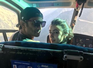 Sara Ali Khan Instagram - On our way to Kedarnath for the first time. On my way to shoot for the first time. And I know neither are ever going to feel the same again. But somewhere between action, cut, sunrise, rivers, clouds, moonlight, Kedarnath and Allah Hoo I know you’re there. Keep shining amongst your stars💫 From Kedarnath to Andromeda 🙏🏻🌌📽️🏔️🌄🌙♾️📚🎸🎶🎧