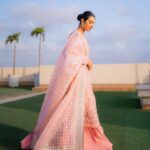 Sarah Khan Instagram - @saffronpk_official Is this the definition of beauty? You just can't say no, can you? The diva Sarah Khan dazzling us all with her jaw-dropping looks in Saffron's pastel pink masterpiece. Pure joy to our eyes!! #sarahkhan