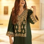 Sargun Mehta Instagram - "Inn aankhon ki masti ke, mastane hazaaron hai" If you were to dedicate me a song .. what would it be ?😎 Wearing @angadsingh.official