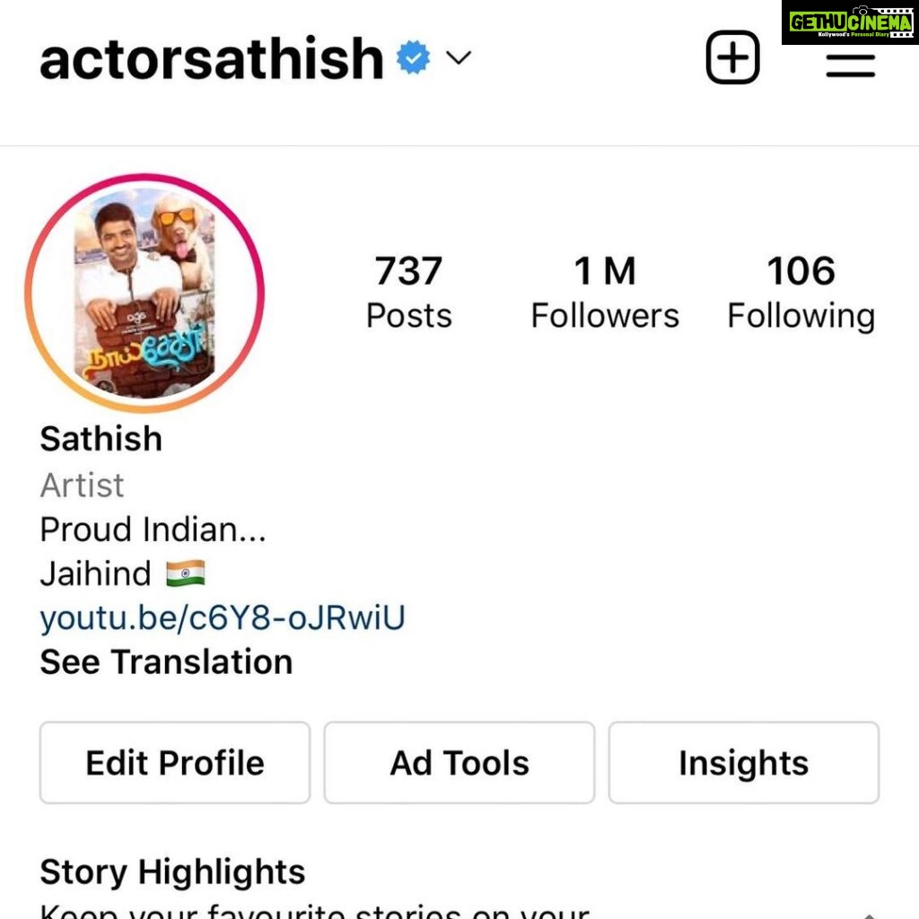 Sathish Instagram - Thank u so much for this 1M hearts 💕💓😍😍🤗 Love u all 😘😘😘