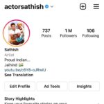 Sathish Instagram – Thank u so much for this 1M hearts 💕💓😍😍🤗
 Love u all 😘😘😘
