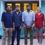 Sathish Instagram - Thank u so much for ur visit to our set @actorvijaysethupathi bro. Love u always 🤗❤️🤗 @venkithechamp @simranguptaofficial @whitecarpetfilms