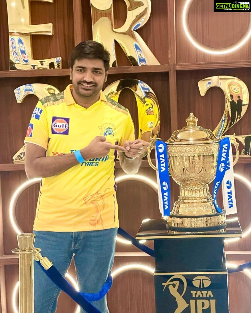 Sathish Instagram - We Went To Ahmedabad With Confidence & Love…. And Return With The Cup 🏆😍🏆😍🏆😍🏆😍🏆 Always Love You @chennaiipl and @mahi7781 ❤️❤️ #csk #ipl2023final #cskvsgt