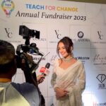 Seerat Kapoor Instagram - Glamour for a cause 🤍✨ Thank you @lakshmimanchu 😘 For @teach_for_change with Shaadi by Marriott Presented by @theantoraofficial Powered by @ftvsalon.banjarahills.hyd Co powered by @argentumartshyderabad Outfits: @varunchakkilam Jewellery: @hiyajewellers Footwear: @rapport_shoes Makeup: Team @sachindakoji @sachindakoji_pro @sahibasam1 Styled by @officialanahita Photography: @shreyansdungarwal Co hosted by @westinhyderabad Sponsored by @aryanajevents Ground Transport: @mercedesbenzsilverstar Decor: @minttusarna #teachforchange2023 #shaadibymarriott