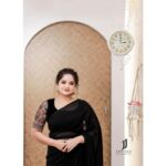 Shafna Instagram - Black enhances everything around it!!! 🖤 Waring a black georgette saree with floral handworked velvet blouse styled with a belt… Beautifully created by @jazaashdesignstudio Makeup & Hair by @maquilleurbysumi Earrings from @pureallure.in Clicked and edited by @jaison_jac_photographer Location @maquilleurbysumi ‘s makeup studio😍 #jazaash #jazaashdesignerstudio #maquilleurbysumi #jaisonphotography #kalyanjewellers #eventeve #favoriteteam #bestteam #blacklove #blacksaree #floralblouse #instapost #shafna #shafnasajin