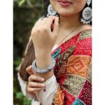 Shafna Instagram – Another styling of the white anarkali with bandhani dupatta by @aathvyavastra Along with Dabi kundan black metal earrings and silver lookalike openable bangles from @aathvya ❤️

I must definitely mention the quality of the accessories am wearing!!! They are strong and comfortable to wear.. @aathvya

Clicked by darling brothar @aashiq.aashii @the.spark.stories