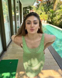 Shefali Jariwala Instagram - Life in green is a life serene 💚
#green #love 
.
.
.
#poolday #pooltime #summervibes #potd #travelgram #goa