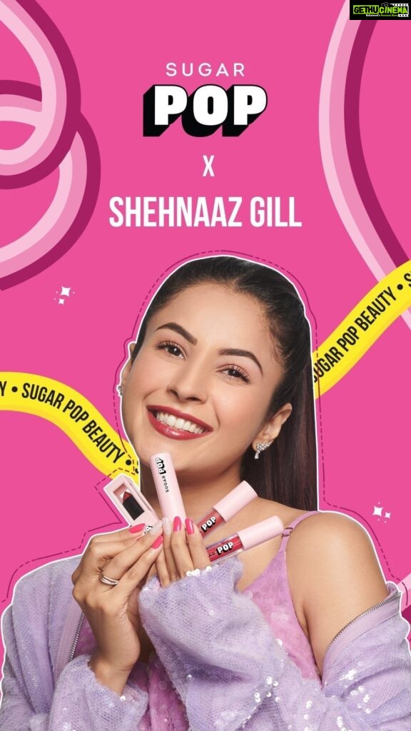 Shehnaaz Kaur Gill Instagram - Hey hey besties 👋🏻There’s a new fun, bubbly, spunky POPSTAR in town! 🤩 Welcome aboard, @shehnaazgill 🙌🏻 The SUGARPOP fam is super elated to have you join us 🎉❤️ . . . . #SUGARPOP #BeaPOPStar #ShehnaazGill #WelcomeShehnaazGill #ShehnaazGillXSUGARPOP #Beauty #Makeup