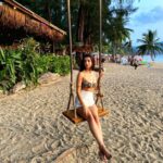 Sherlin Seth Instagram - 🌊🌻🎶 📸 @elizabethpaul__ 🤍 . . . . . #sherlinseth #thailand #phuket #bikinigirl #explore #explorepage #forthegram #forme #foryou #bollywood #sea #sand Cafe Del Mar Kamala, Phuket